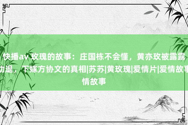 快播av 玫瑰的故事：庄国栋不会懂，黄亦玫被露露劝退，下嫁方协文的真相|苏苏|黄玫瑰|爱情片|爱情故事