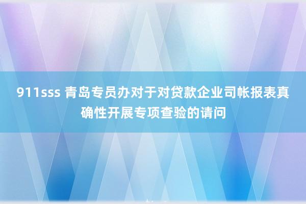 911sss 青岛专员办对于对贷款企业司帐报表真确性开展专项查验的请问