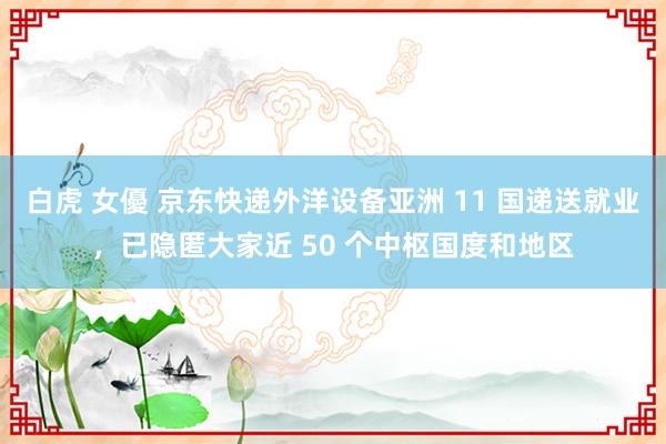 白虎 女優 京东快递外洋设备亚洲 11 国递送就业，已隐匿大家近 50 个中枢国度和地区