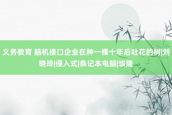 义务教育 脑机接口企业在种一棵十年后吐花的树|刘晓玲|侵入式|条记本电脑|埃隆