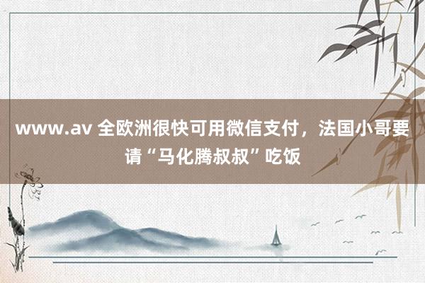 www.av 全欧洲很快可用微信支付，法国小哥要请“马化腾叔叔”吃饭